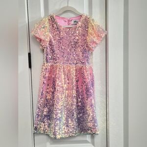 Lola + The Boys Rainbow Sequin Ombre Dress, Girls size 8, EUC